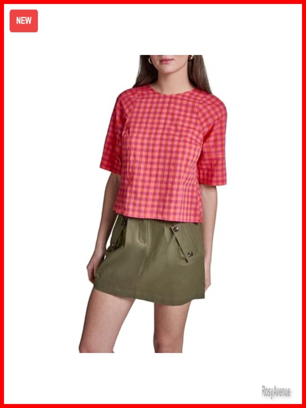Woven Short Sleeve Crinkle Striped Top Round Neck Cap Sleeve
